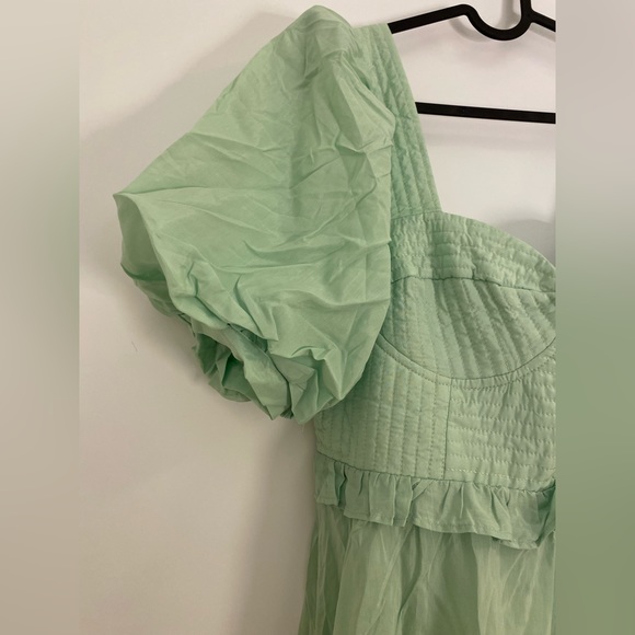 Farm Rio Soft Green Short Sleeve Midi Dress Garden Party Cottage Core - Picture 4 of 13